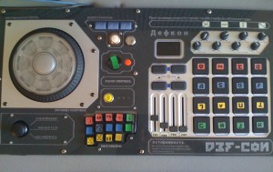 The custom built, Cold War themed Def-Con video controller. Photo - Devin Becker